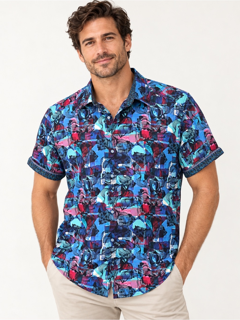 Robert Graham Men’s 2XL Classic Fit 100% Cotton Abstract Floral Shirt